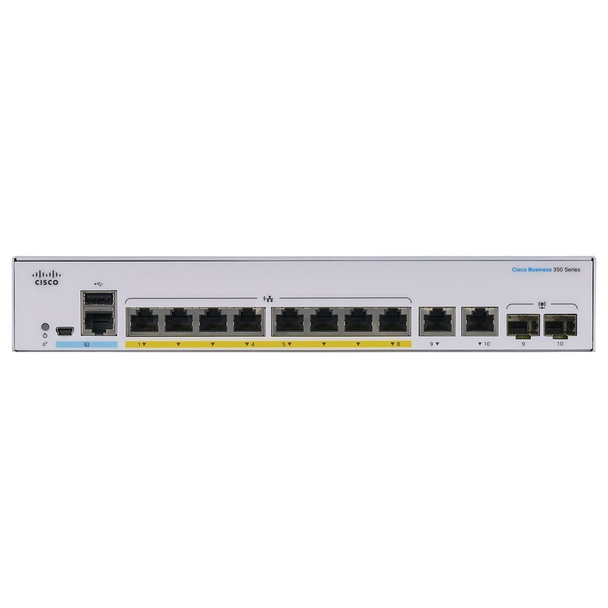 Thiết bị chuyển mạch CISCO CBS250 Smart 8-port GE POE+, Full PoE 120W power budget, Ext PS, 2x1G SFP/COPPER Combo